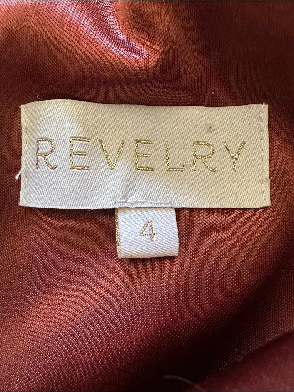 Revelry Gwen Satin Maxi Formal Dress Gown in Copper Rust, Size 4 - Picture 7 of 8